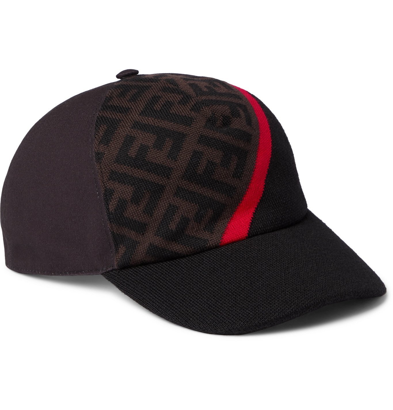 Fendi - Logo-Jacquard Virgin Wool and Canvas Baseball Cap - Brown Fendi