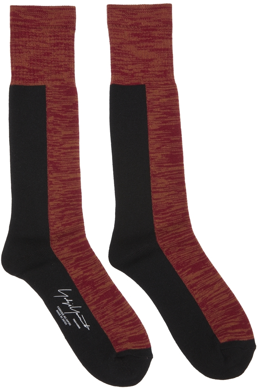 Yohji Yamamoto Red Pile Long Socks Yohji Yamamoto