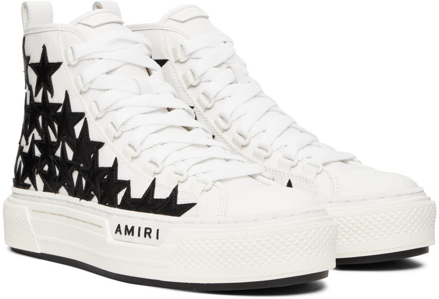 AMIRI White Stars Court High Top Sneakers Amiri