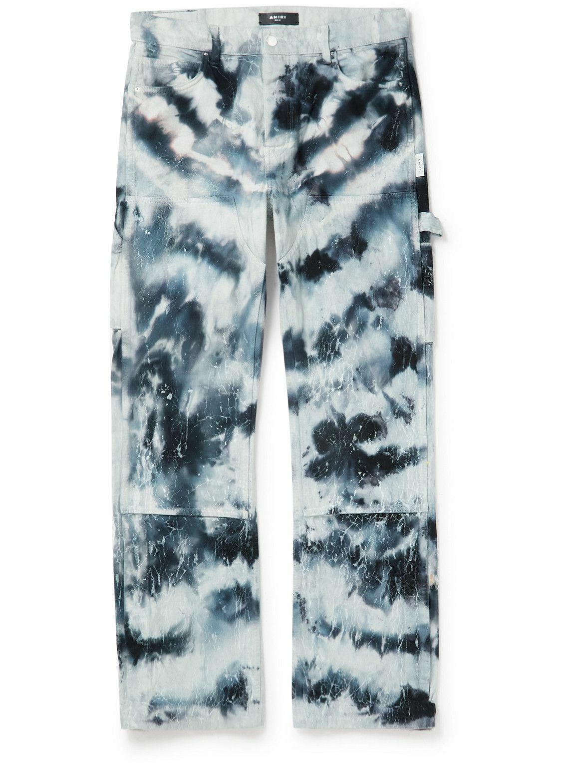 AMIRI - Cracked Straight-Leg Distressed Tie-Dyed Jeans - Black Amiri