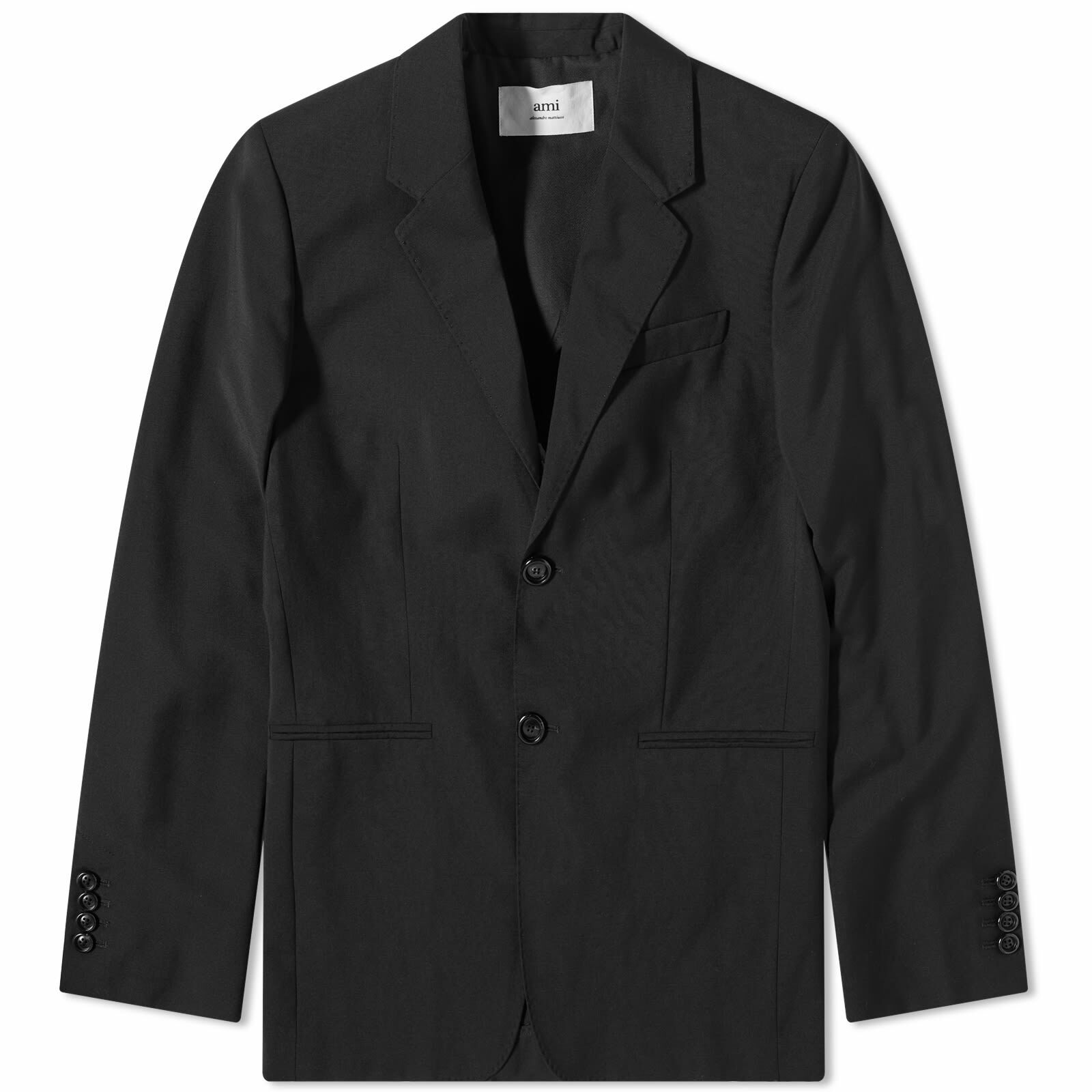 AMI Men's 2 Button Suit Jacket in Black AMI