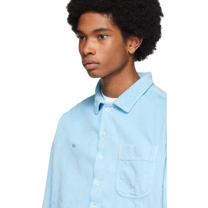 blue corduroy button up