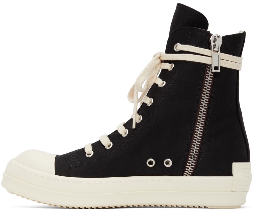 rick owens drkshdw black doeskin high sneakers