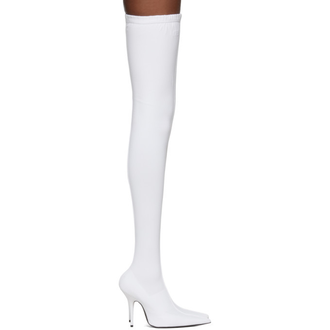 Balenciaga White Sock Thigh-High Boots 