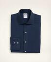 Brooks Brothers Men's Regent Regular-Fit Dress Shirt, Dobby English Spread Collar Solid | Navy
