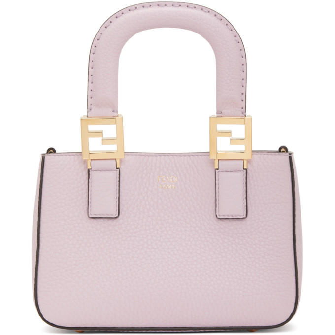 fendi purple leather mini tote