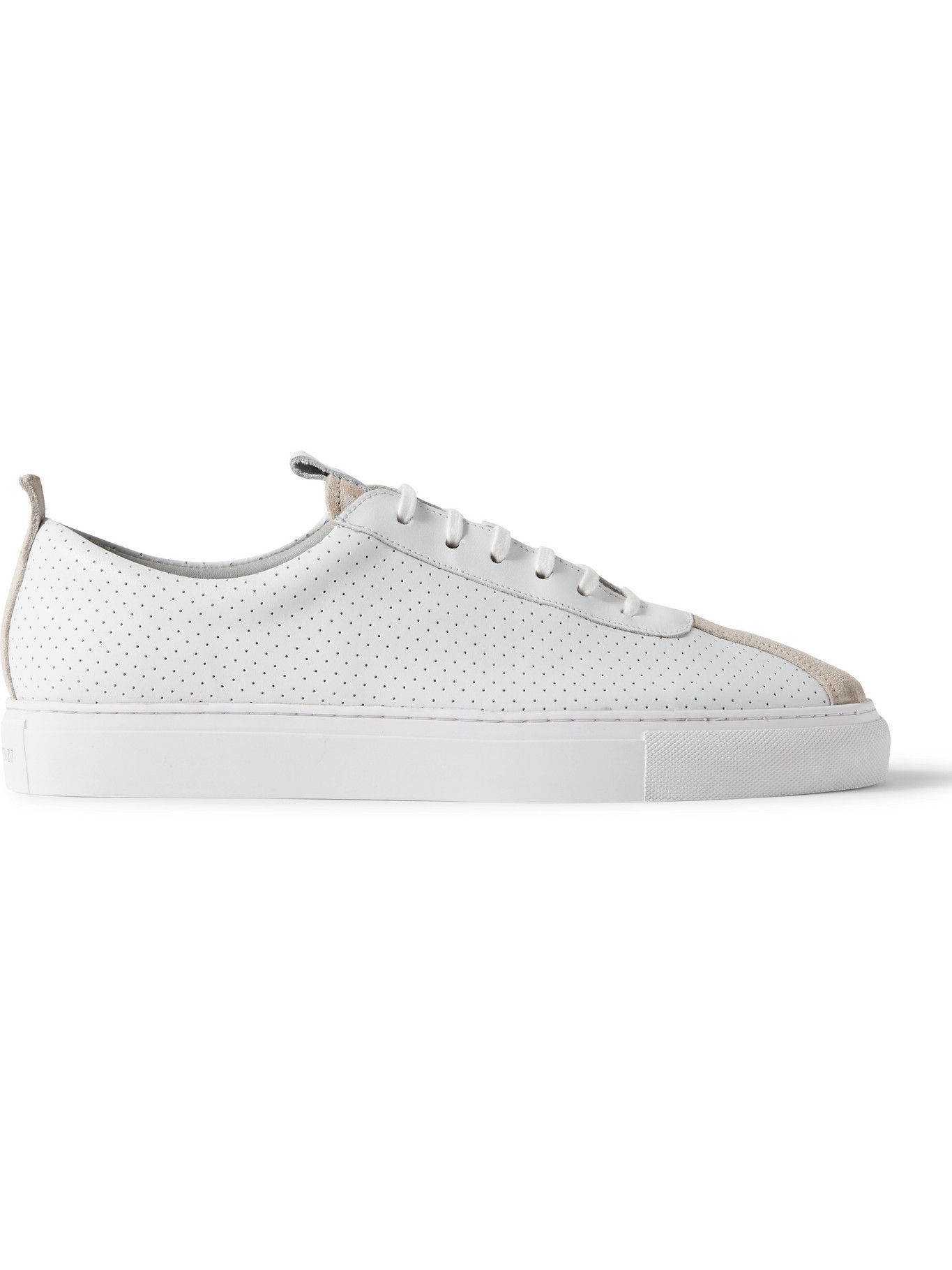 Grenson - Suede-Trimmed Leather Sneakers White Grenson