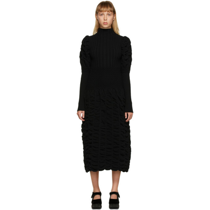Paula Canovas Del Vas Black Long Knit Dress