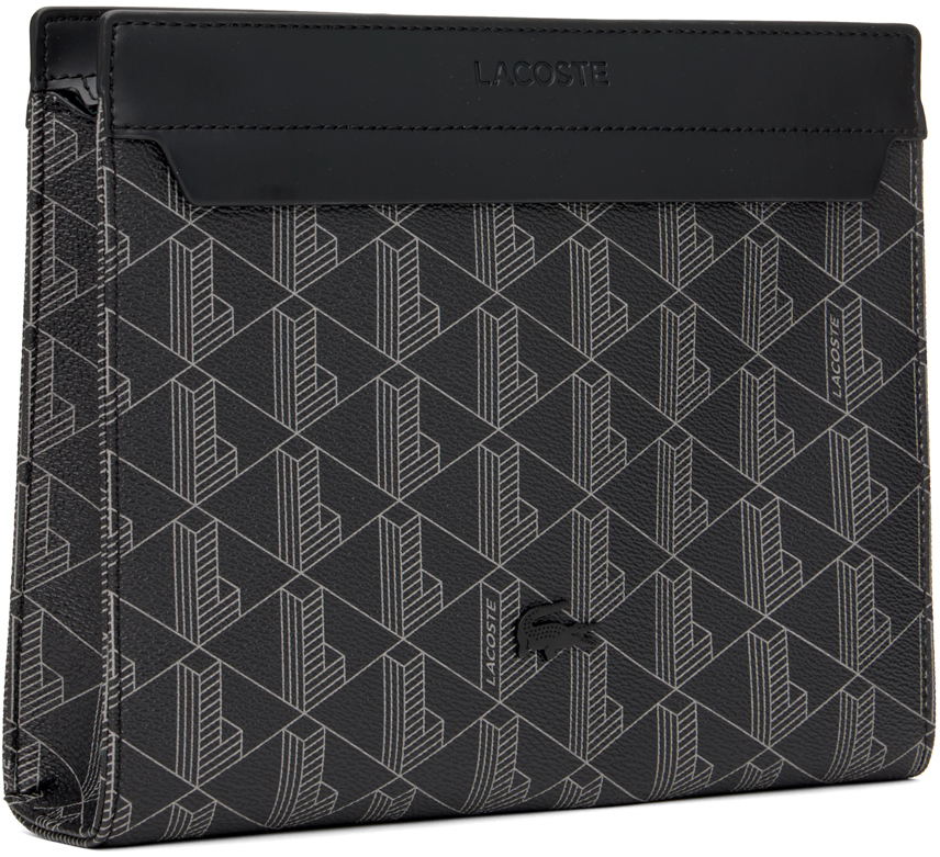 Lacoste Black 'The Blend Monogram' Toiletry Bag Lacoste
