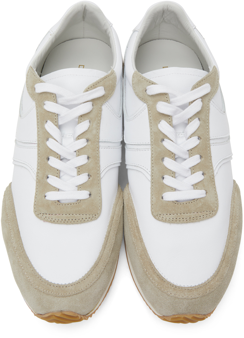 Dries Van Noten White & Beige Leather Sneakers Dries Van Noten