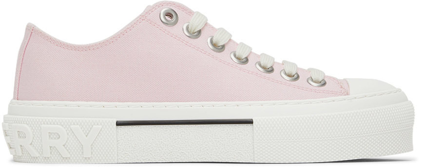 Photo: Burberry Pink Organic Cotton Low-Top Sneakers