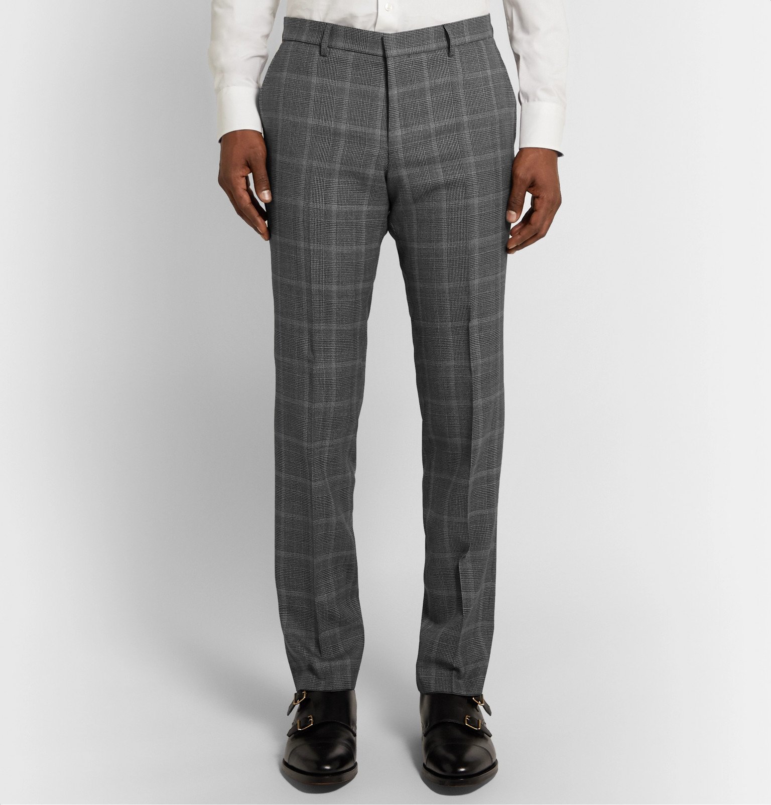 Hugo Boss Grey Novan/ Ben SlimFit Prince Of Wales Checked Super 120s