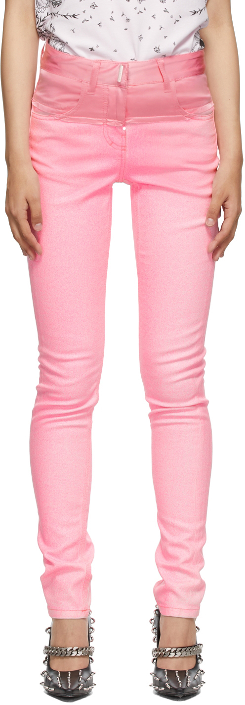 Givenchy Pink Stretch Coated Jeans Givenchy