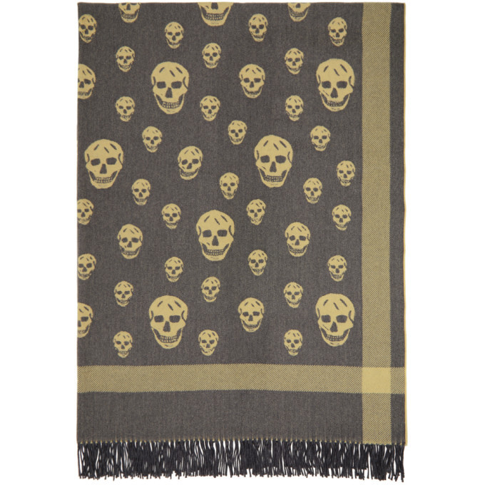 Alexander McQueen Black and White Skull Scarf Alexander McQueen