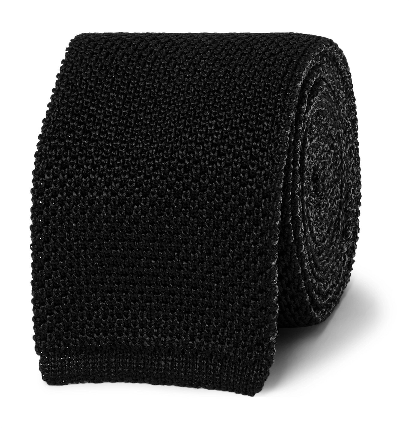 Brioni - 6mm Reversible Knitted Silk Tie - Black Brioni