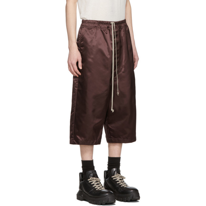Rick Owens Burgundy Karloff Pods Shorts Rick Owens