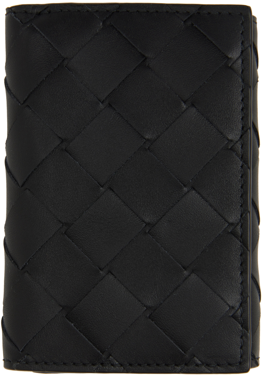 Bottega Veneta Black Tiny Trifold Zip Wallet Bottega Veneta