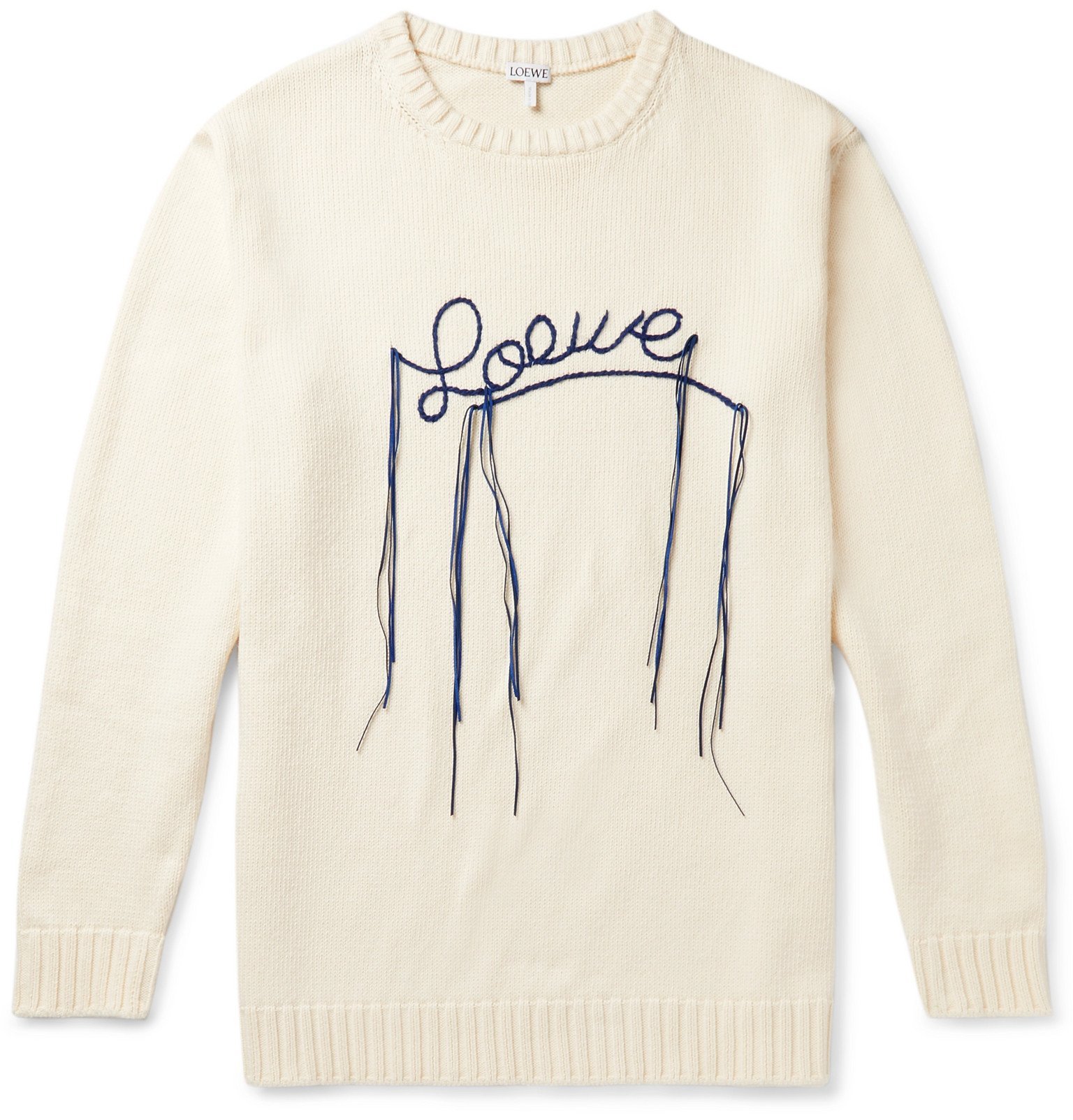 Loewe - Logo-Embroidered Cotton Sweater - Neutrals Loewe Loewe - Logo-Embroidered Cotton Sweater - Neutrals Loewe