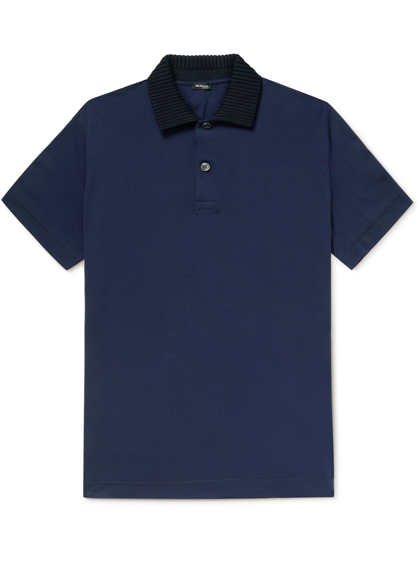 Kiton - Cotton-Piqué Polo Shirt - Blue Kiton