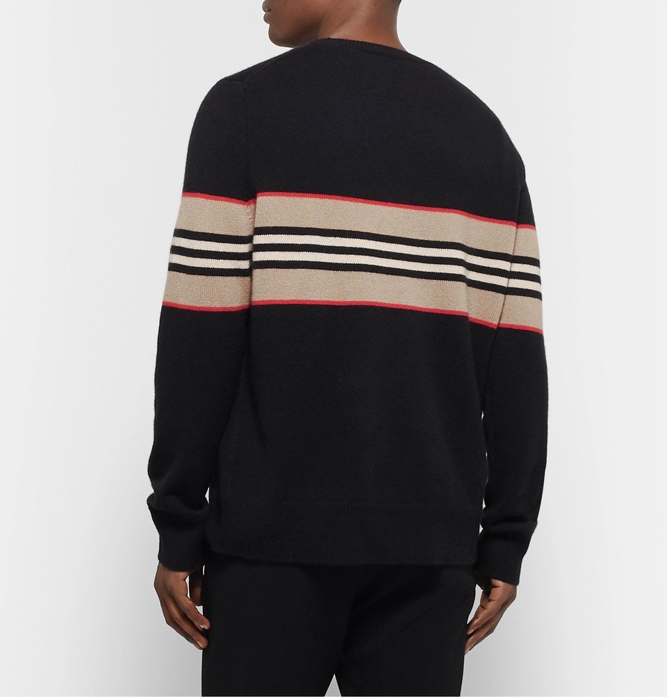 Burberry - Striped Intarsia Cashmere Sweater - Black Burberry