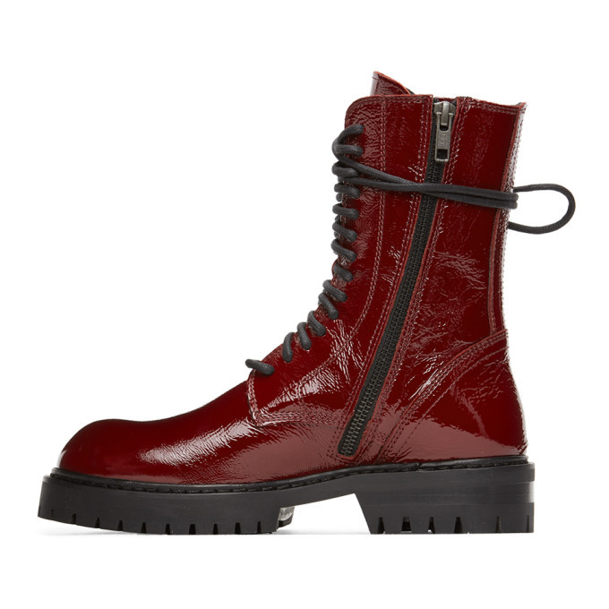 ann demeulemeester red boots