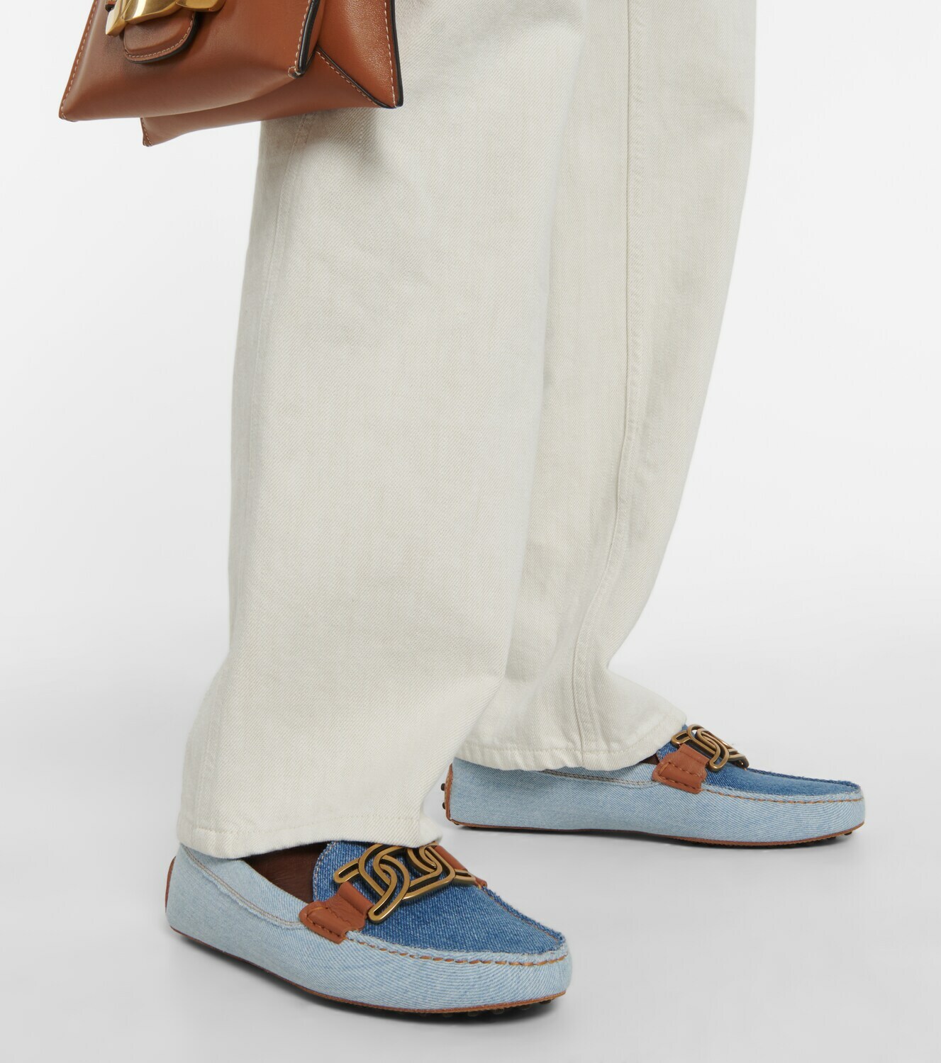 Tod's - Gommino denim and leather loafers Tod's