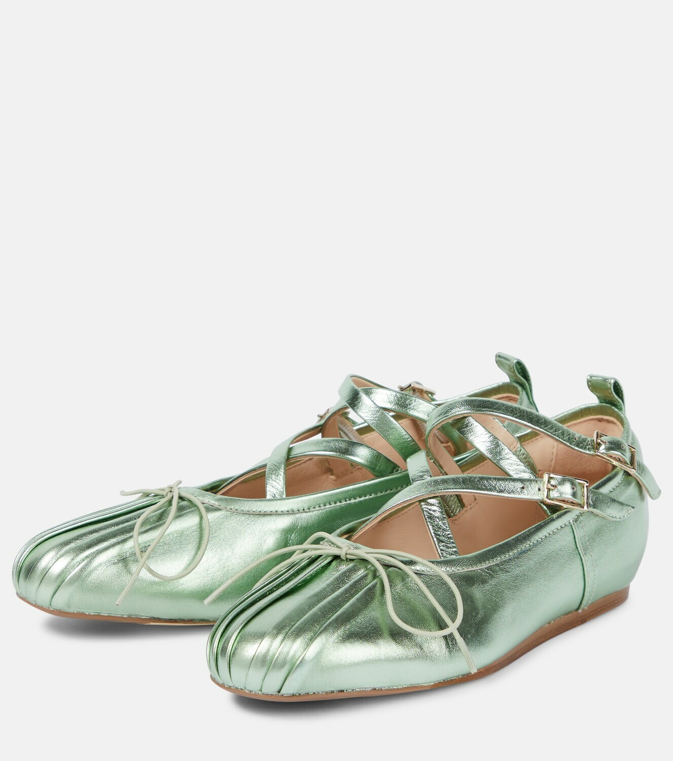 Simone Rocha Metallic leather ballet flats Simone Rocha