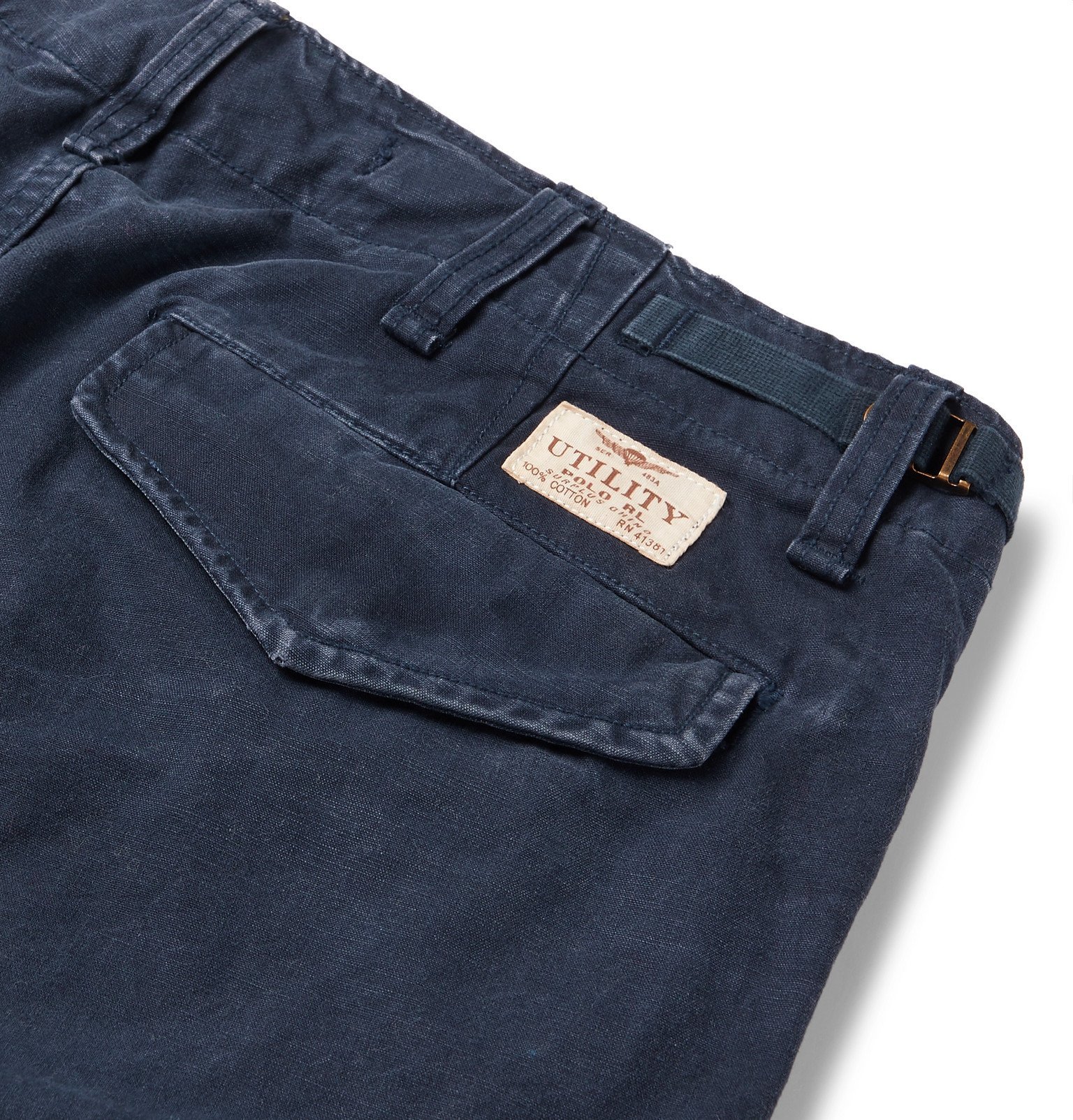 Polo Ralph Lauren - Navy Tapered Washed-Cotton Cargo Trousers - Blue Polo  Ralph Lauren