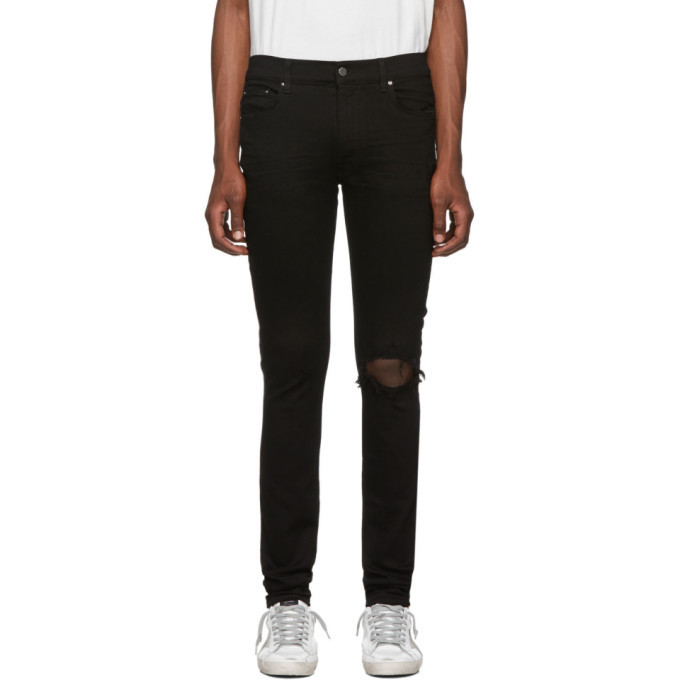 amiri black broken jeans