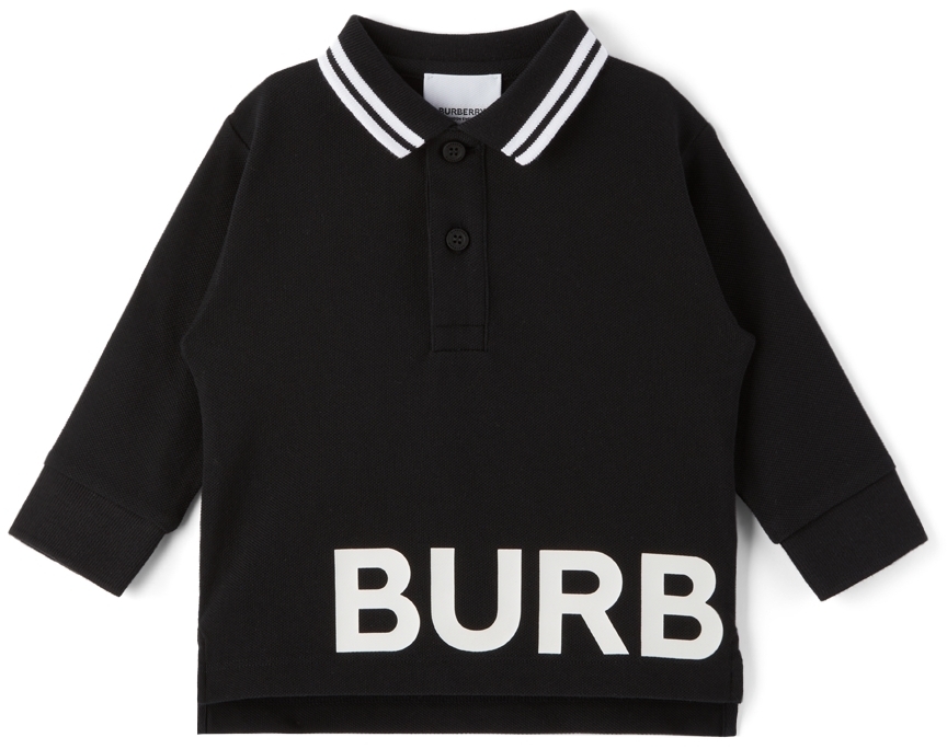 Burberry Baby Black Thomas Long Sleeve Polo Burberry