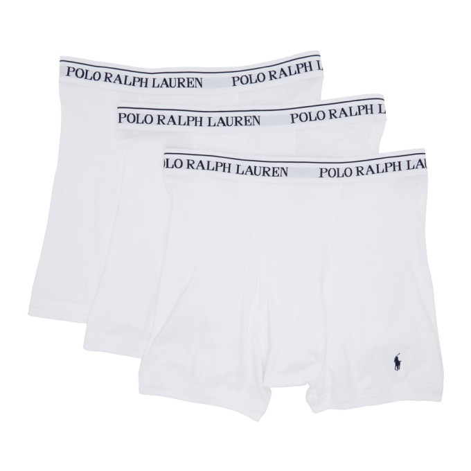 Polo Ralph Lauren Three-Pack White Boxer Briefs Polo Ralph Lauren