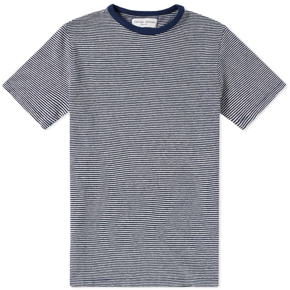 Officine Generale Stripe Slub Tee Officine Creative