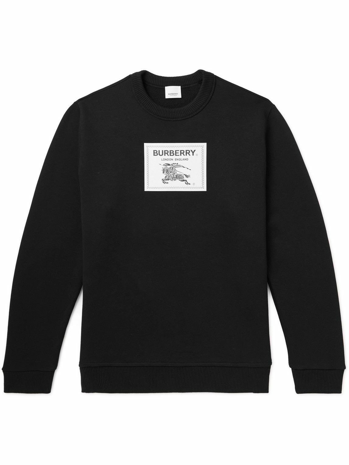 Burberry - Logo-Appliquéd Cotton-Jersey Sweatshirt - Black Burberry