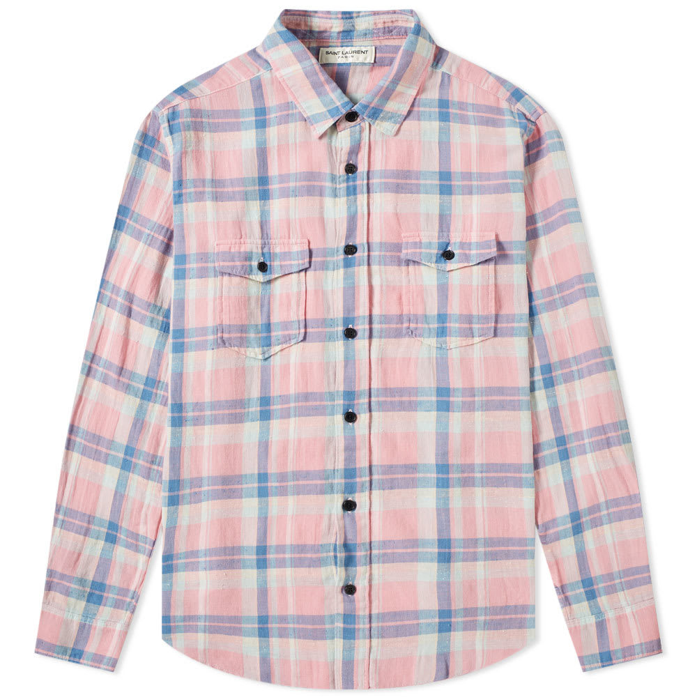 saint laurent check shirt