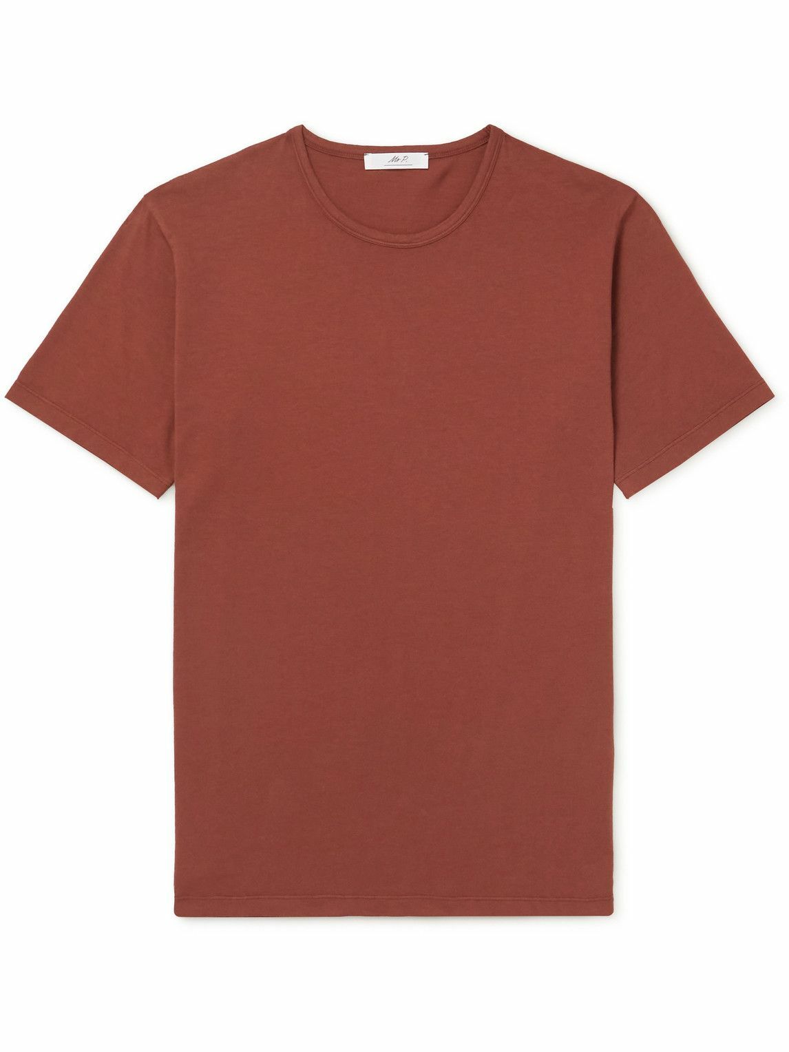 Mr P. - Garment-Dyed Organic Cotton-Jersey T-Shirt - Burgundy Mr P.