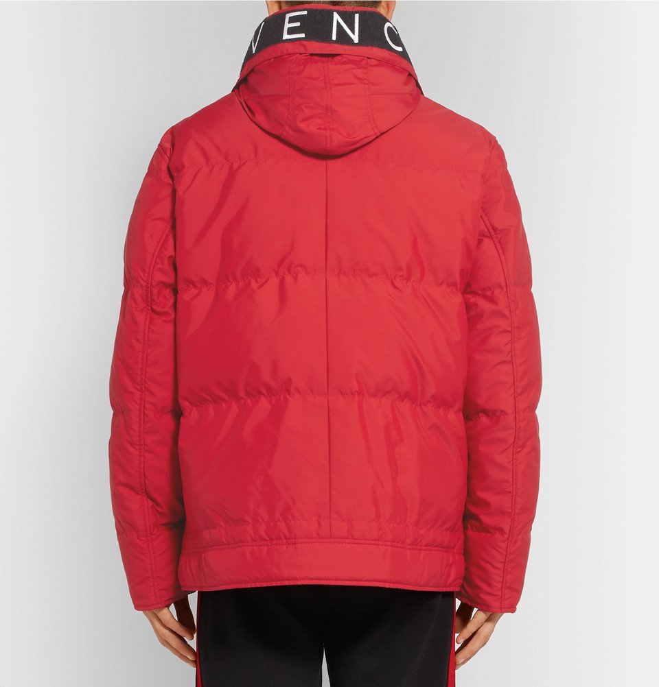 Givenchy - Embroidered Velcro-Trimmed Padded Shell Down Hooded Jacket - Men  - Red Givenchy