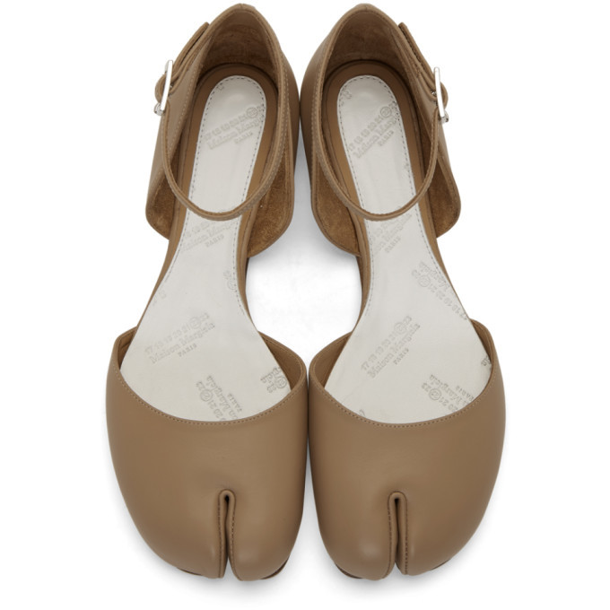 Maison Margiela Beige Tabi Mary Jane Ballerina Flats Maison Margiela