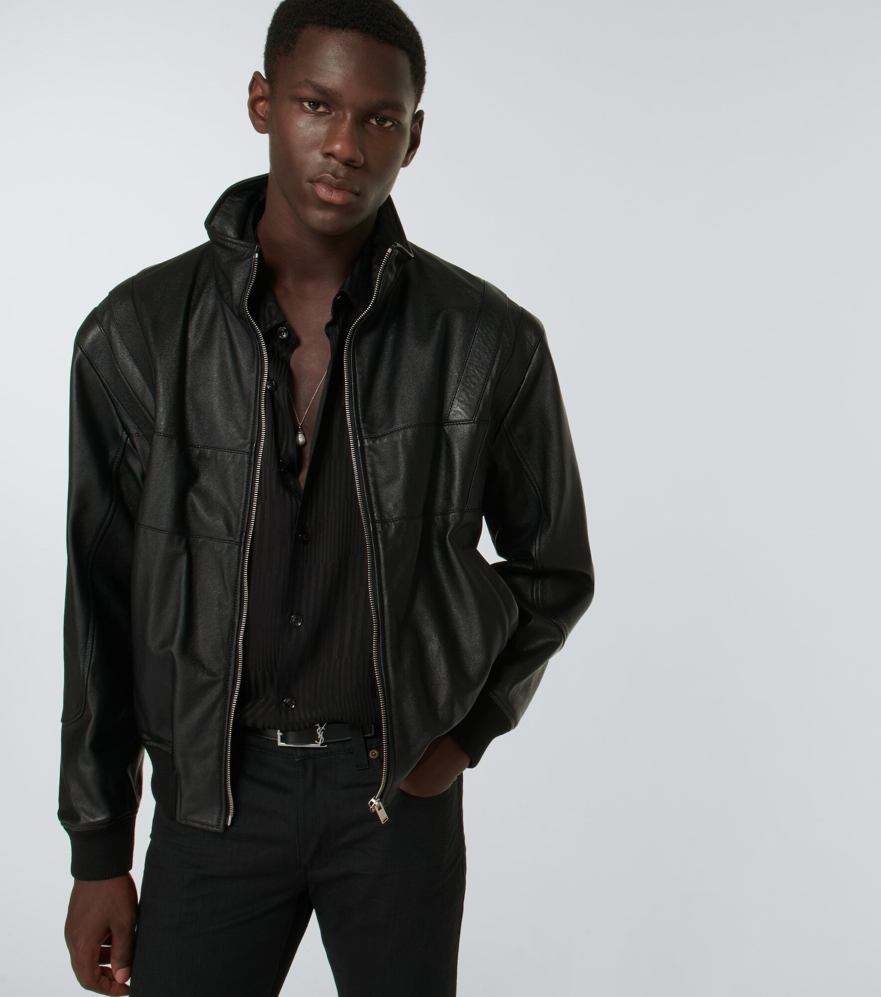 Saint Laurent - Paneled leather jacket Saint Laurent