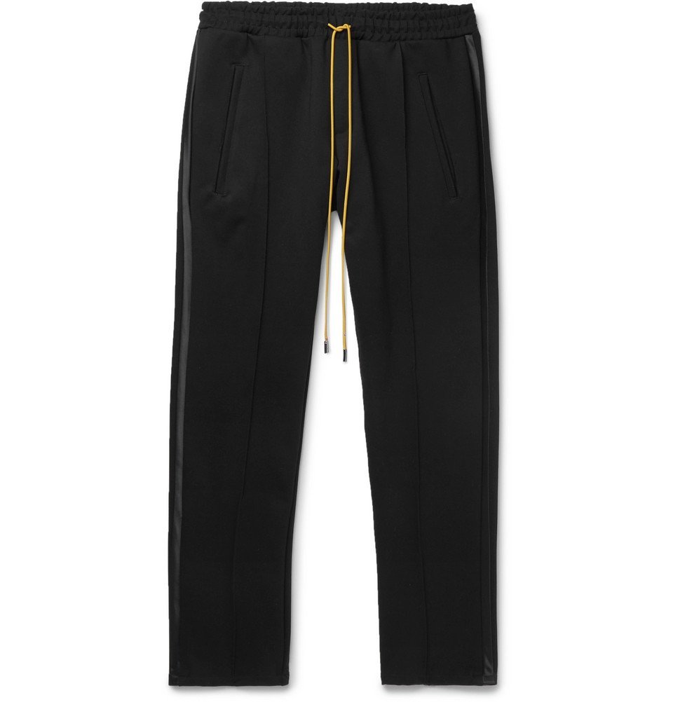 Rhude - Slim-Fit Tapered Cropped Satin-Trimmed Stretch-Jersey ...