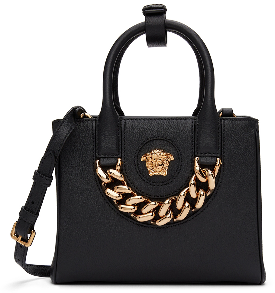 Versace Black 'La Medusa' Top Handle Bag Versace