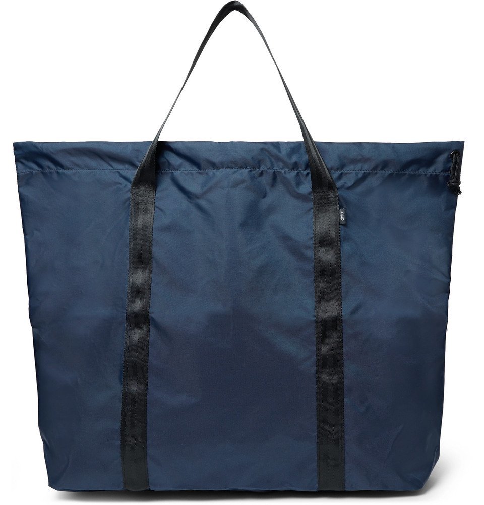 navy nylon tote bag