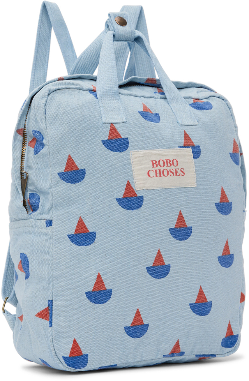 Bobo Choses Kids Blue Sail Boat All Over School Backpack Bobo Choses