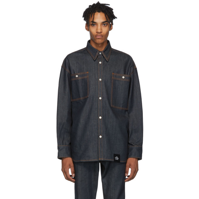 S.R. STUDIO. LA. CA. Indigo Unlimited Denim Oversized Button-Down Shirt ...