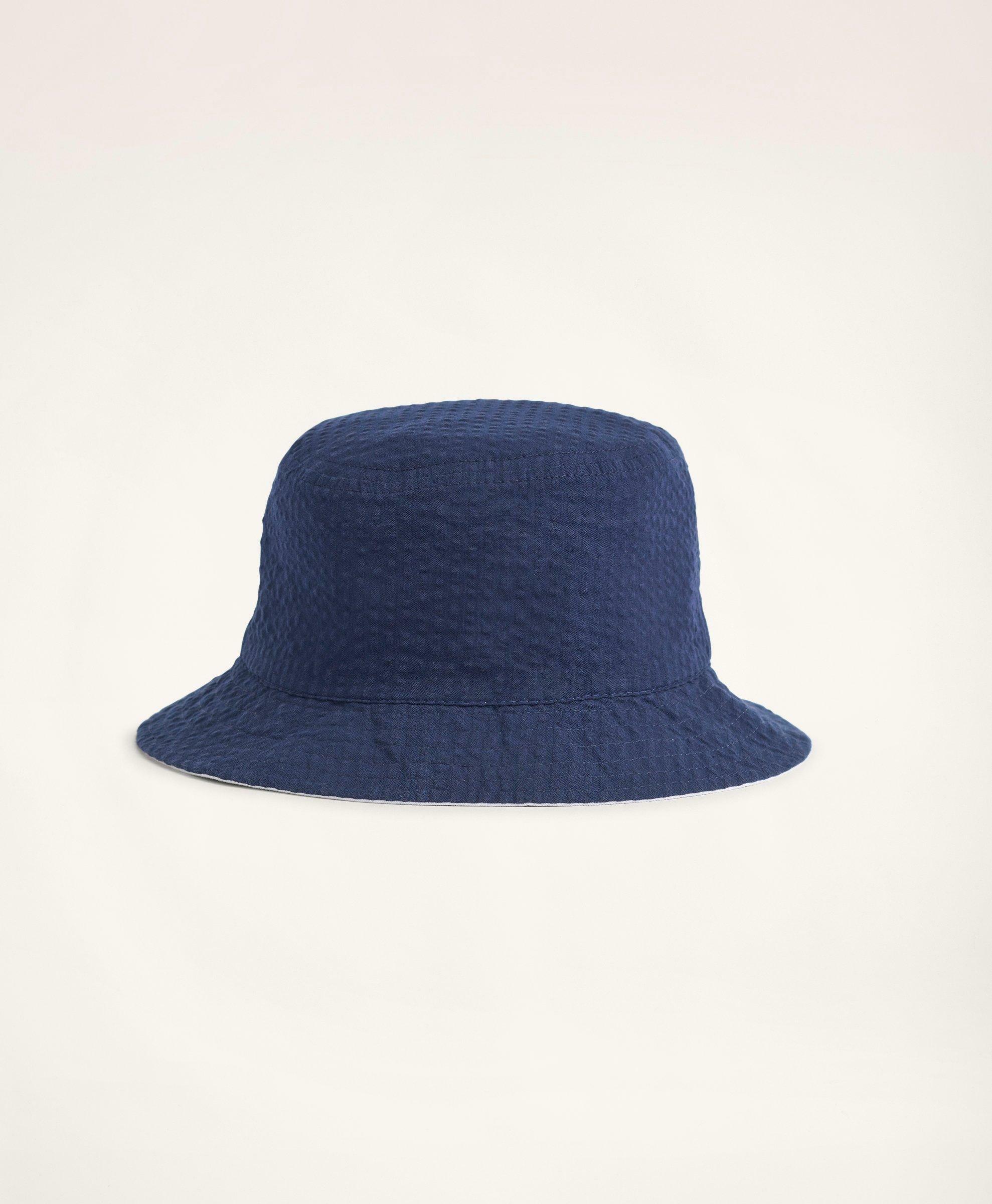 Brooks Brothers Men's Reversible Bucket Hat | White