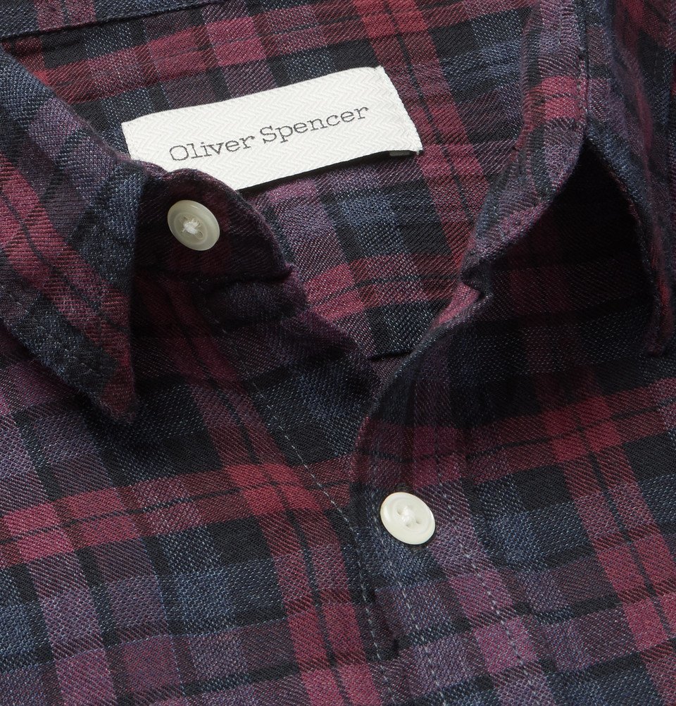 Oliver Spencer - New York Special Checked Cotton-Blend Flannel Shirt - Men - Red