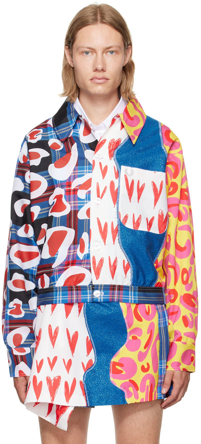 Photo: Charles Jeffrey Loverboy Multicolor Fred Perry Edition Patchwork Jacket