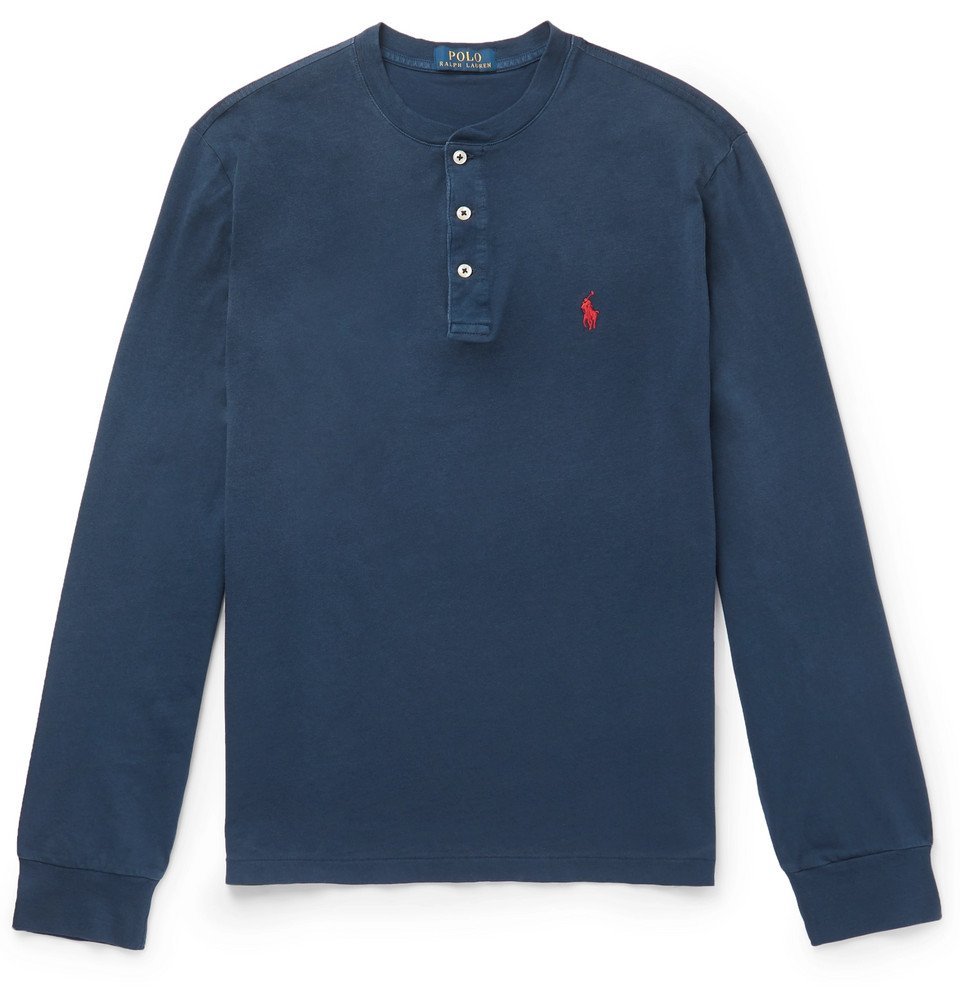 Polo Ralph Lauren - Cotton-Jersey Henley T-Shirt - Men - Navy Polo Ralph  Lauren