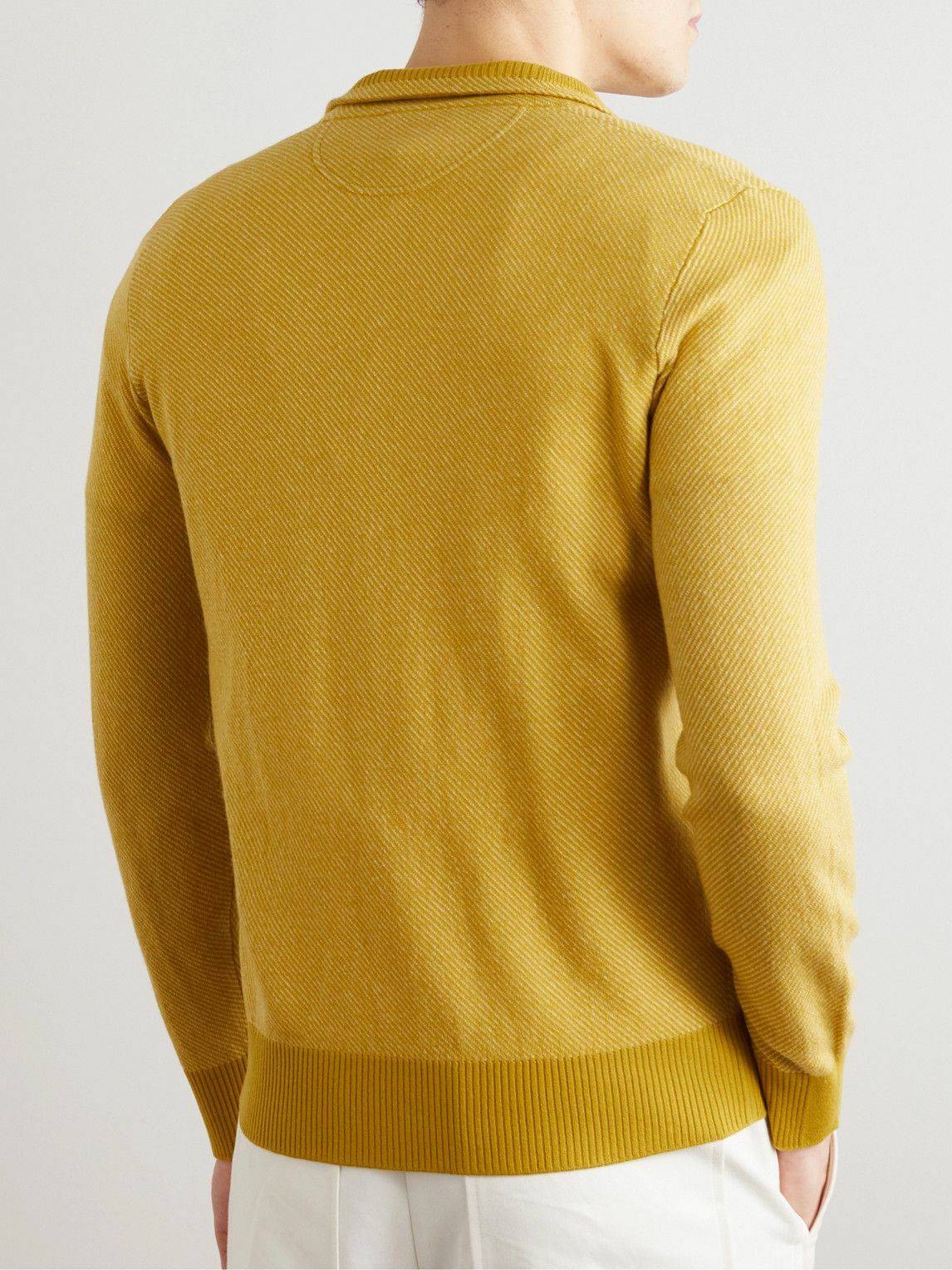 Loro Piana - Roadster Striped Cashmere Half-Zip Sweater - Yellow Loro Piana