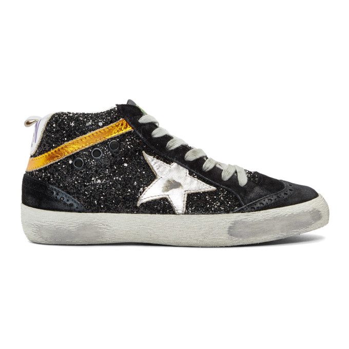 golden goose sneakers black glitter star