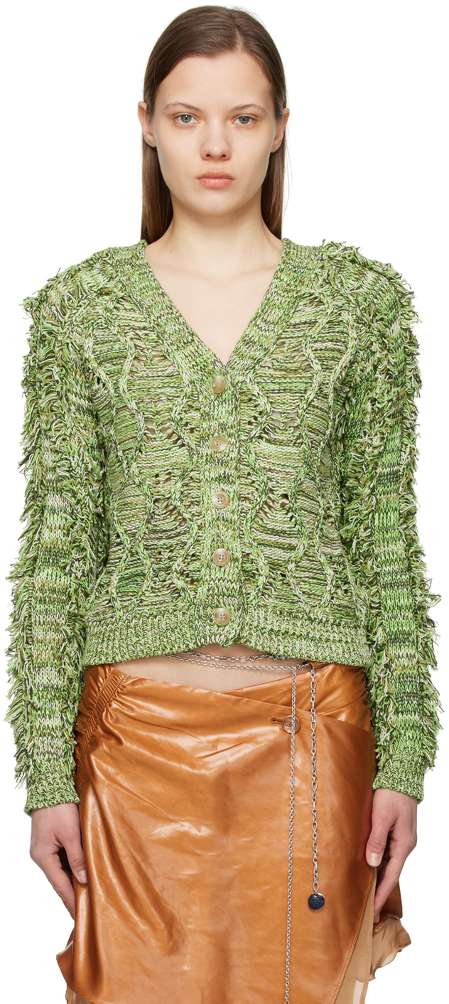 Andersson Bell Green Fringe Two Way Cardigan Andersson Bell